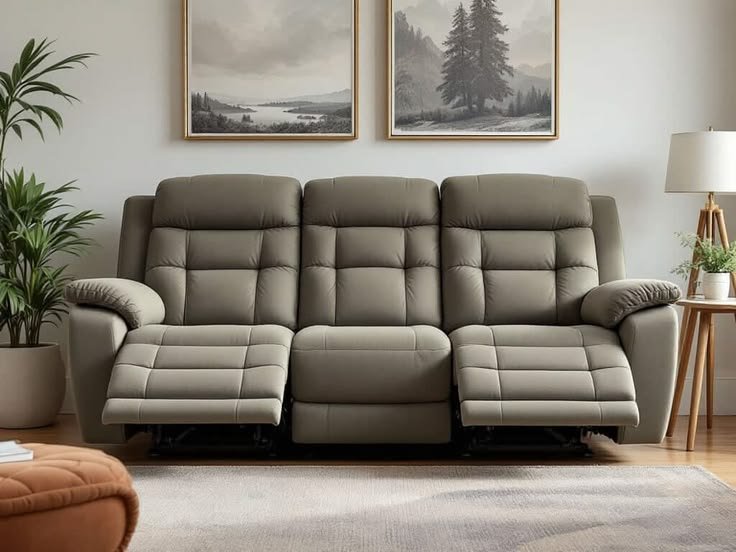 Modern Comfy 3 seater manual recliners